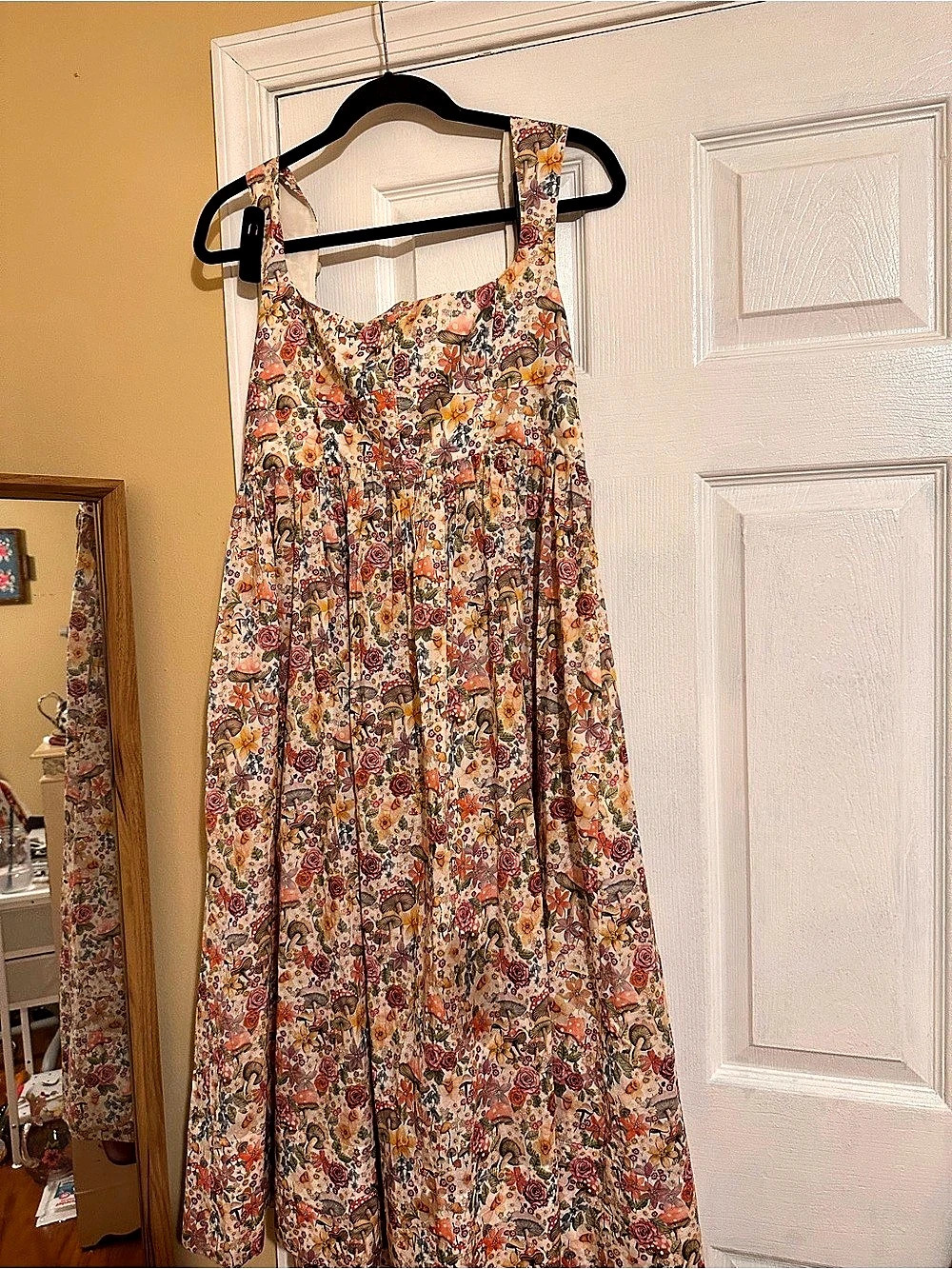 For Love & Lemons Floral Maxi Dress in Pink & Orange Size Large Like New